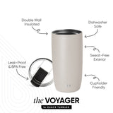 Voyager Tumbler with Clear Flip Lid & Straw N6